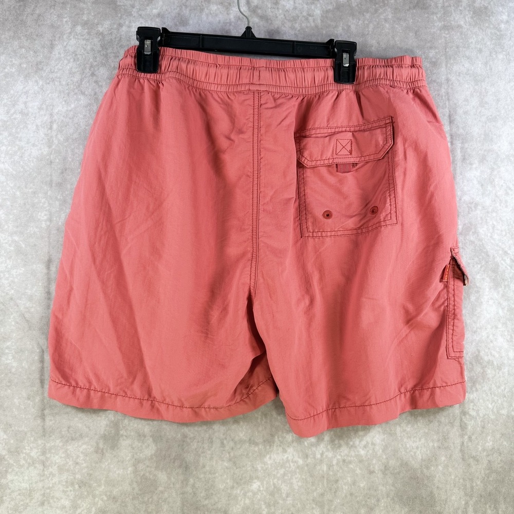 Tommy Bahama Relax‎ Swim Trunks Men Large Coral Orange Cargo Drawstring Liner - Picture 2 of 10
